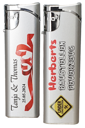 Feuerzeug personalisiert bedruckt schwarz.png Feuerzeug personalisiert bedruckt silber.png / Coole Eventideen