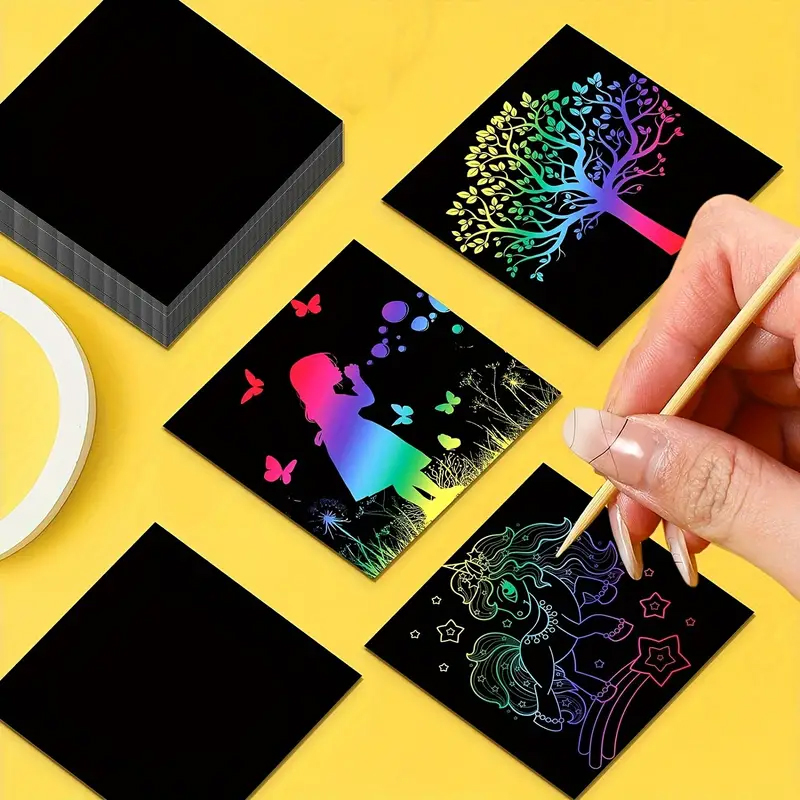Kratzbilder für kreative Kinder – Magische Regenbogen-Kunst auf